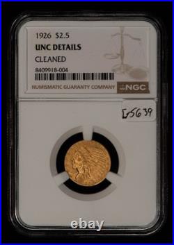1926 G$2.50 Indian Head Gold Quarter Eagle Looks UNC- NGC UNC Dets SKU-G5639