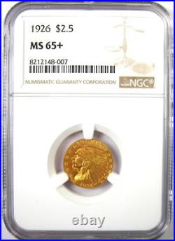 1926 Indian Gold Quarter Eagle $2.50 Coin Certified NGC MS65+ with Plus Grade