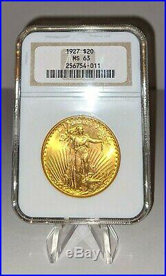 1927 $20 GOLD ST. GAUDENS DOUBLE EAGLE NGC MS 63 Stunning Investment Coin