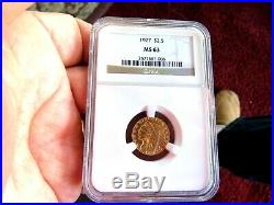 1927 $2.50 2 1/2 Quarter Eagle Indian Gold Coin Graded NGC MS-63 PRICED TO SELL