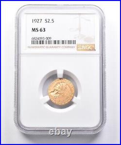 1927 $2.50 Indian Head Gold Quarter Eagle MS63 NGC 7354