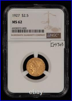 1927 G$2.50 Indian Head Gold Quarter Eagle NGC MS 62 SKU-G4303 1927 G$2.50 Indian Head Gold Quarter Eagle NGC MS 62 SKU-G4303