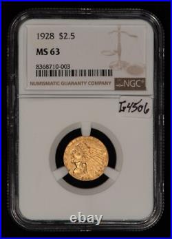 1928 G$2.50 Indian Head Gold Quarter Eagle 64 Luster NGC MS 63 SKU-G4506 1928 G$2.50 Indian Head Gold Quarter Eagle 64 Luster NGC MS 63 SKU-G4506