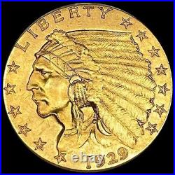 1929 $2.5 Gold Indian Unc Details NGC