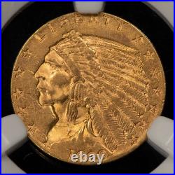 1929 G$2.50 Indian Head Gold Quarter Eagle Luster NGC MS 61 SKU-G6316