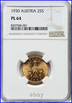 1930 Austria GOLD 25 Schilling NGC PL-64 0.1702 Troy Ounce AGW