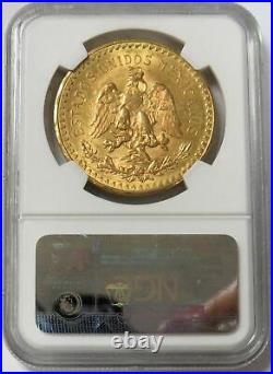 1930 Gold Mexico 50 Pesos Coin Ngc Mint State 62