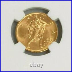 1931 R IX Italy 50 Lire Gold Coin NGC MS 64 Low Mintage 001 L416