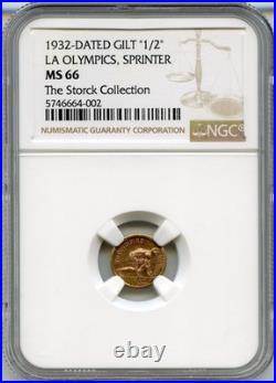 1932 1/2 California Gold Token / LA Olympics, Sprinter / NGC MS66