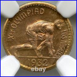 1932 1/2 California Gold Token / LA Olympics, Sprinter / NGC MS66