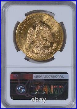 1943 Mexico Gold 50 Peso NGC MS63 Nice Brilliant Uncirculated Coin