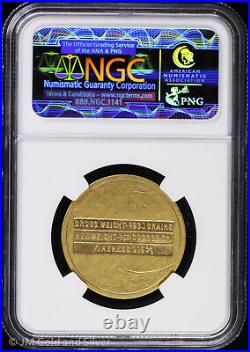 1945-46 4P Saudi Arabia 0.9417 agw Gold Aramco 4 P Pounds NGC AU Details