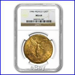 1946 Mexico Gold 50 Pesos MS-64 NGC SKU #86884