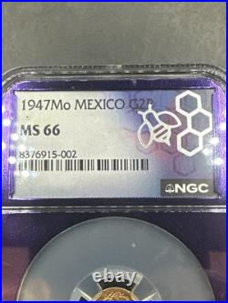 1947 Gold Dos Peso Mexican Coin, Rare, Ngc Gem Ms 65 Rare 25,000 Minted 1947 Gold Dos Peso Mexican Coin, Rare, Ngc Gem Ms 65 Rare 25,000 Minted