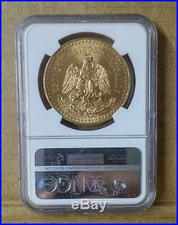 1947 Mexico 50 Peso GOLD Centenario NGC MS 66 Near Perfect GEM UNC