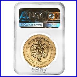 1947 Mexico 50 Pesos Gold Coin NGC MS 68