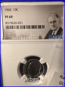 1960 Roosevelt Dime PF69 And 1/2 Gram Of Natural Gold Nuggets