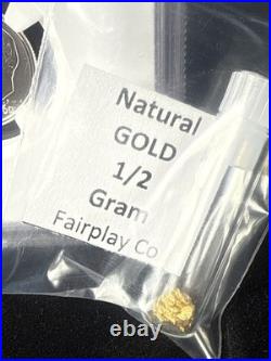 1960 Roosevelt Dime PF69 And 1/2 Gram Of Natural Gold Nuggets