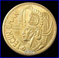 1965 Gold Guatemala 8 Gram Maya King Tecun Uman Mint State Coin