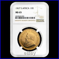 1967 South Africa 1 oz Gold Krugerrand MS-65 NGC SKU #69898