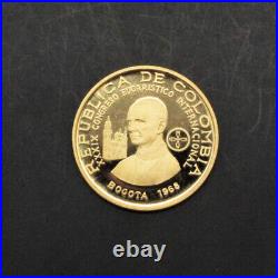 1968NI Colombia Eucharistic Congress 100 Pesos. 900 Gold Coin Uncirculated