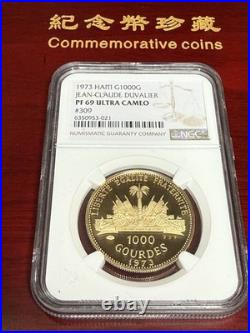 1973 Haiti Gold 1000 Gourdes Jean Claude Duvalier PF-69 NGC