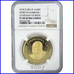 1974 Churchill Centenary PF 68 UCAM NGC Gold SKUCPC7772