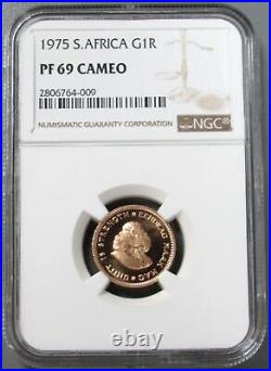 1975 Gold South Africa 1 Rand Ngc Proof 69 Cameo Van Riebeeck