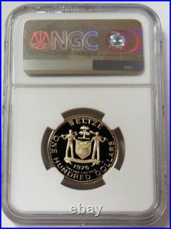 1976 Fm Gold Belize $100 Mayan Symbols Ngc Proof 69 Ultra Cameo