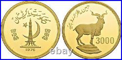1976 Pakistan Gold Proof Coin 3000 Rupees Astor Markhor WWF NGC PF68 Mintage-273