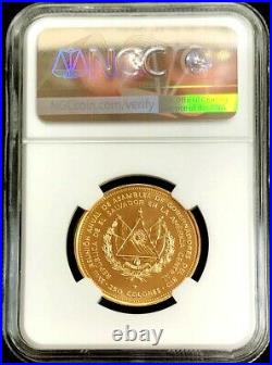 1977 GOLD EL SALVADOR 250 COLONES 18th GOVERNORS ASSEMBLY COIN NGC MINT STATE 68