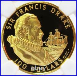 1979 Gold British Virgin Is 7.1 Grams $100 Sir Francis Drake Ngc Proof 69 Uc