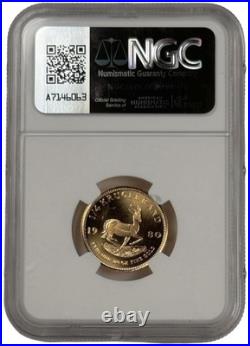 1980 South Africa 1/4 oz Krugerrand Gold Coin NGC MS 68