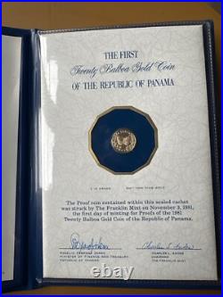 1981 Gold Panama Minted 20 Balboas Butterfly Ngc Ms 68 Deep Pl