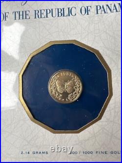 1981 Gold Panama Minted 20 Balboas Butterfly Ngc Ms 68 Deep Pl