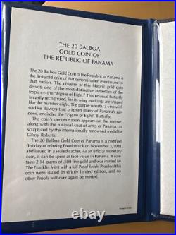 1981 Gold Panama Minted 20 Balboas Butterfly Ngc Ms 68 Deep Pl