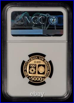 1984 5000 Dinara Yugoslavia Gold Sarajevo Olympics NGC PF 69.2315 AGW G4949 1984 5000 Dinara Yugoslavia Gold Sarajevo Olympics NGC PF 69.2315 AGW G4949