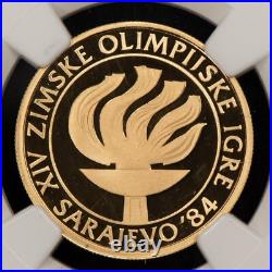 1984 5000 Dinara Yugoslavia Gold Sarajevo Olympics NGC PF 69.2315 AGW G4949 1984 5000 Dinara Yugoslavia Gold Sarajevo Olympics NGC PF 69.2315 AGW G4949