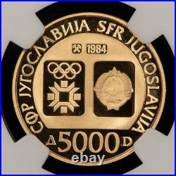 1984 5000 Dinara Yugoslavia Gold Sarajevo Olympics NGC PF 69.2315 AGW G4949 1984 5000 Dinara Yugoslavia Gold Sarajevo Olympics NGC PF 69.2315 AGW G4949