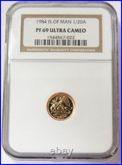 1984 GOLD ISLE OF MAN 1/20oz ANGEL NGC PROOF 69 ULTRA CAMEO