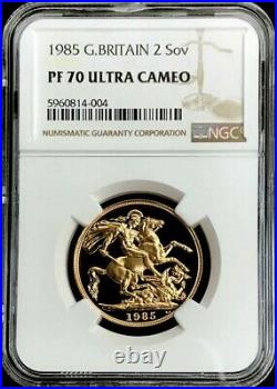 1985 Gold Great Britain Proof 2 Pound Sovereign Coin Ngc Pf 70 Ultra Cameo