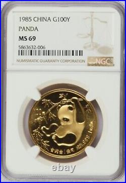 1985 Gold Panda 1 oz. 100 Yuan NGC MS69