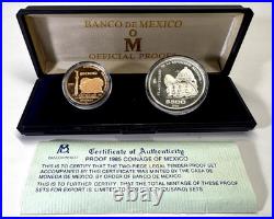 1985 Proof Coinage of Mexico $1000 Gold & $500 Silver Original Box/COA BG112