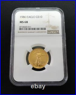 1986 $10 American Gold Eagle Coin NGC MS 68