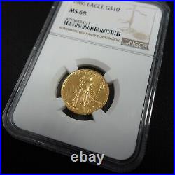 1986 $10 American Gold Eagle Coin NGC MS 68