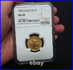 1986 $10 American Gold Eagle Coin NGC MS 68