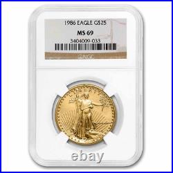 1986 1/2 oz American Gold Eagle MS-69 NGC 1986 1/2 oz American Gold Eagle MS-69 NGC