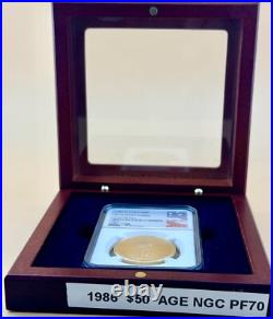 1986 $50 Gold Eagle Ngc Pf70 Ultra Cameo Signed By John Mercanti