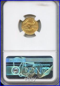 1986 $5 Gold Eagle NGC Mint Error MS69 Obverse Struck Thru Wayne Miller Signed