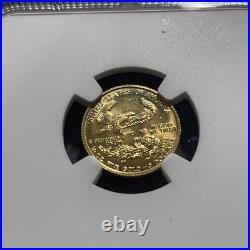 1986 American Eagle $5 Gold Coin MS69 NGC 1/10 Ounce Fine Gold